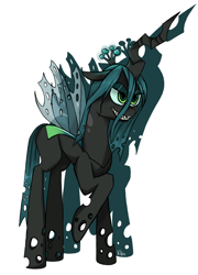 Size: 958x1330 | Tagged: safe, artist:black-pie, imported from derpibooru, queen chrysalis, changeling, changeling queen, crown, female, jewelry, regalia, solo