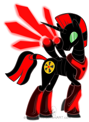 Size: 1042x1423 | Tagged: safe, artist:diigii-doll, imported from derpibooru, oc, oc only, oc:niggertron, alicorn, pony, alicorn oc, red and black oc, solo