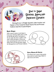 Size: 725x970 | Tagged: safe, imported from derpibooru, princess cadance, shining armor, how to draw, i love to draw my little pony, tutorial