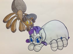 Size: 1280x960 | Tagged: safe, artist:adurot, imported from derpibooru, rarity, oc, monster pony, original species, spider, spiderpony, species swap, spiderponyrarity, traditional art