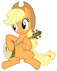 Size: 5000x6247 | Tagged: safe, artist:masem, imported from derpibooru, applejack, pinkie apple pie, absurd resolution, banjo, female, musical instrument, simple background, solo, transparent background, vector