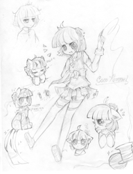 Size: 2300x3000 | Tagged: safe, artist:aquagalaxy, imported from derpibooru, coco pommel, human, humanized, monochrome, sketch