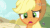 Size: 576x324 | Tagged: safe, imported from derpibooru, screencap, applejack, earth pony, pony, pinkie apple pie, animated, faic, female, hub logo, hubble, scroll, silly, silly pony, solo, the hub