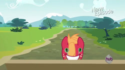Size: 1280x720 | Tagged: safe, artist:dtkraus, edit, imported from derpibooru, big macintosh, earth pony, pony, pinkie apple pie, creepy, goddammit kraus, grin, inverted soul, looking at you, male, nightmare fuel, not salmon, smiling, solo, stallion, wat