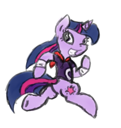 Size: 654x692 | Tagged: safe, artist:phillnana, imported from derpibooru, twilight sparkle, pony, unicorn, bipedal, clothes, female, mare, rayman, run, sketch, solo, ubisoft, unicorn twilight