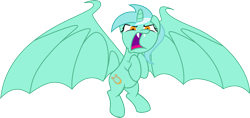 Size: 1868x882 | Tagged: safe, artist:pandaheroslair, imported from derpibooru, lyra heartstrings, alicorn, bat pony, bat pony alicorn, pony, bats!, bat ponified, bat wings, female, horn, lyrabat, race swap, simple background, solo, transparent background, wings