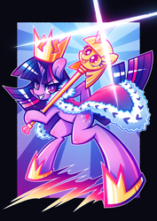 Size: 724x1024 | Tagged: safe, artist:jopiter, imported from derpibooru, twilight sparkle, alicorn, pony, female, mare, solo, twilight scepter, twilight sparkle (alicorn)