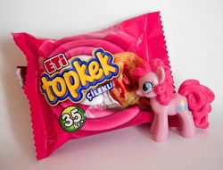 Size: 1010x768 | Tagged: safe, imported from derpibooru, pinkie pie, figure, food, irl, kek, magazine figure, photo, topkek, toy, turkish