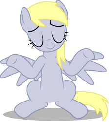 Size: 2500x2800 | Tagged: safe, artist:alterhouse, imported from derpibooru, derpy hooves, pegasus, pony, rainbow falls, female, mare, shrug, simple background, solo, the grey one's glorious return, transparent background, vector