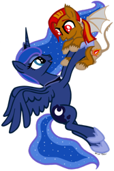 Size: 730x1094 | Tagged: safe, artist:missitofu, imported from derpibooru, princess luna, oc, oc:fire blood, simple background