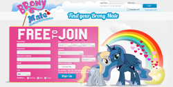 Size: 1280x644 | Tagged: safe, imported from derpibooru, derpy hooves, princess luna, pegasus, pony, bronymate, dating site, female, mare, scam, website