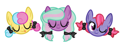 Size: 1700x650 | Tagged: safe, artist:ivyhaze, imported from derpibooru, oc, oc only, pony, adoptable, female, floating head, mare, pigtails, tongue out, wink