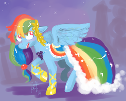 Size: 1000x800 | Tagged: safe, artist:puffpink, imported from derpibooru, rainbow dash, blushing, clothes, dress, female, gala dress, solo