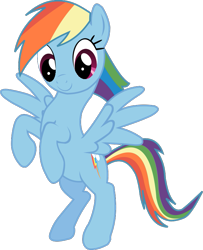 Size: 649x800 | Tagged: safe, imported from derpibooru, rainbow dash, pegasus, pony, friendship is magic, female, mare, rearing, simple background, solo, spread wings, transparent background, vector, wing spreading, wings