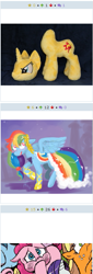 Size: 253x741 | Tagged: safe, imported from derpibooru, applejack, fluttershy, pinkie pie, rainbow dash, rarity, sunset shimmer, twilight sparkle, pony, derpibooru, exploitable meme, juxtaposition, juxtaposition win, mane six, meme, meta