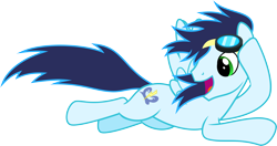 Size: 11356x6000 | Tagged: safe, artist:chainchomp2, imported from derpibooru, soarin', pegasus, pony, rainbow falls, absurd resolution, flying, goggles, male, simple background, solo, stallion, transparent background, vector