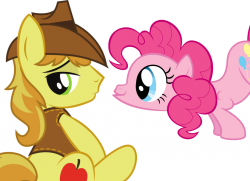 Size: 250x181 | Tagged: safe, imported from derpibooru, braeburn, pinkie pie, fanfic, fanfic art, fanfic cover, simple background, vector, white background