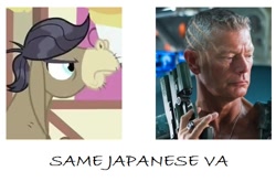 Size: 500x330 | Tagged: safe, imported from derpibooru, cranky doodle donkey, donkey, human, avatar, colonel miles quaritch, exploitable meme, irl, irl human, james cameron's avatar, japanese, meme, photo, same voice actor, takayuki sugo