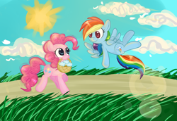 Size: 1280x882 | Tagged: safe, artist:avi-library, imported from derpibooru, pinkie pie, rainbow dash