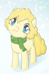 Size: 538x800 | Tagged: safe, artist:239asd, imported from derpibooru, oc, oc only, oc:chidey, earth pony, pony, snow, snowfall, solo