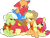 Size: 3048x2326 | Tagged: safe, artist:tourniquetmuffin, imported from derpibooru, apple bloom, applejack, big macintosh, granny smith, earth pony, pony, pinkie apple pie, apple family, floaty, grumpy, lifejacket, male, simple background, stallion, transparent background, vector, wet, wet mane, wet mane apple bloom, wet mane applejack, wet mane big macintosh, wet mane granny smith