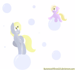 Size: 3200x3000 | Tagged: safe, artist:butterscothfever223, imported from derpibooru, derpy hooves, dinky hooves, pegasus, pony, bubble, female, mare