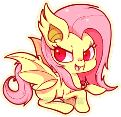 Size: 442x430 | Tagged: safe, artist:donttouchmommy, imported from derpibooru, fluttershy, bat pony, pony, female, flutterbat, race swap, solo