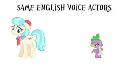 Size: 1000x550 | Tagged: safe, imported from derpibooru, coco pommel, spike, cathy weseluck, exploitable meme, meme, same voice actor, voice actor