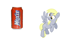 Size: 2484x1436 | Tagged: safe, artist:themox, imported from derpibooru, derpy hooves, pegasus, pony, drink, female, mare, moxie soda, soda