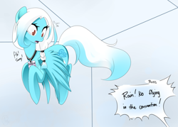 Size: 900x645 | Tagged: safe, artist:haydee, imported from derpibooru, oc, oc only, pegasus, pony, bronycon, female, flying, mare, raincloud, solo, speech bubble