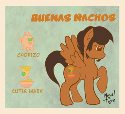 Size: 792x720 | Tagged: safe, artist:madmontyzuma, imported from derpibooru, oc, oc only, pig, goatee, mexican, nachos, salsa spice, solo