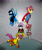 Size: 2477x2930 | Tagged: safe, artist:fimoman, imported from derpibooru, apple bloom, babs seed, button mash, scootaloo, sweetie belle, blue beetle, cyborg (dc comics), cyborg (teen titans), kid flash, parody, robin, supergirl, teen titans
