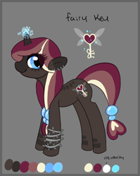 Size: 514x645 | Tagged: safe, artist:by-the-lantern-light, imported from derpibooru, oc, oc only, pony, unicorn, adoptable, key, magic, solo