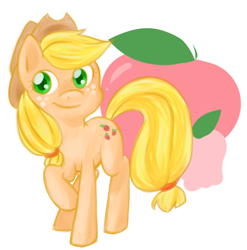 Size: 600x607 | Tagged: safe, artist:heylins, imported from derpibooru, applejack, female, raised hoof, solo