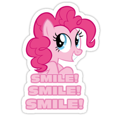 Size: 375x360 | Tagged: artist needed, safe, imported from derpibooru, pinkie pie, female, solo, sticker