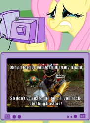 Size: 564x770 | Tagged: safe, imported from derpibooru, fluttershy, aigaron, exploitable meme, kyoryublack, kyroyuger, meme, obligatory pony, super sentai, text, tv meme