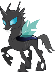 Size: 889x1158 | Tagged: safe, artist:matty4z, imported from derpibooru, changeling, raised hoof, simple background, solo, standing, transparent background, vector