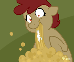 Size: 700x583 | Tagged: safe, artist:chubbyjam, imported from derpibooru, oc, oc only, oc:coke pony, food pony, original species, comic, fetish, mentos, mentos and diet coke, micro, single panel, vomit, vore, wheeeee