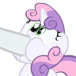 Size: 680x680 | Tagged: safe, imported from derpibooru, rarity, sweetie belle, hoof in mouth