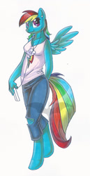 Size: 414x800 | Tagged: safe, artist:mehndix, imported from derpibooru, rainbow dash, anthro, female, solo