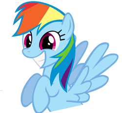 Size: 5120x4752 | Tagged: safe, imported from derpibooru, rainbow dash, pegasus, pony, absurd resolution, female, hooves, mare, simple background, smiling, solo, spread wings, teeth, vector, white background, wings