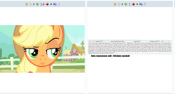 Size: 768x415 | Tagged: safe, imported from derpibooru, applejack, derpibooru, twilight time, exploitable meme, juxtaposition, juxtaposition win, meme, meta, unconvinced applejack, wikipedia