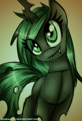 Size: 675x1000 | Tagged: safe, artist:kairaanix, imported from derpibooru, queen chrysalis, changeling, changeling queen, female, solo