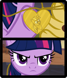 Size: 1039x1201 | Tagged: safe, imported from derpibooru, discord, twilight sparkle, alicorn, pony, three's a crowd, discord's pendant, exploitable meme, female, mare, meme, pendant, twilight scepter, twilight sparkle (alicorn)