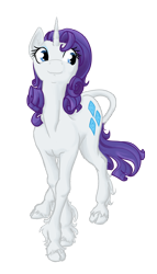 Size: 1600x2800 | Tagged: safe, artist:geomancing, imported from derpibooru, rarity, classical unicorn, cloven hooves, female, leonine tail, solo, unshorn fetlocks