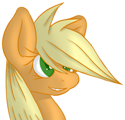 Size: 2011x1921 | Tagged: safe, artist:color-spark, artist:psicarii, imported from derpibooru, applejack, female, portrait, simple background, solo