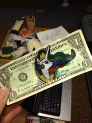 Size: 2448x3264 | Tagged: safe, imported from derpibooru, princess celestia, dollar, federal reserve note, hand, irl, money, photo