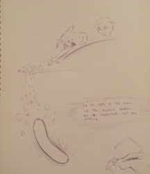 Size: 2077x2407 | Tagged: safe, artist:pikapetey, imported from derpibooru, ballpoint pen, hot dog, oscar myer wieners, pony in the boat, sketch