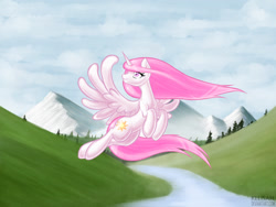 Size: 2000x1500 | Tagged: safe, artist:kelisah, imported from derpibooru, princess celestia, female, pink-mane celestia, solo, younger