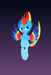 Size: 1912x2824 | Tagged: safe, artist:january3rd, imported from derpibooru, rainbow dash, female, gradient background, looking up, rainbow power, solo